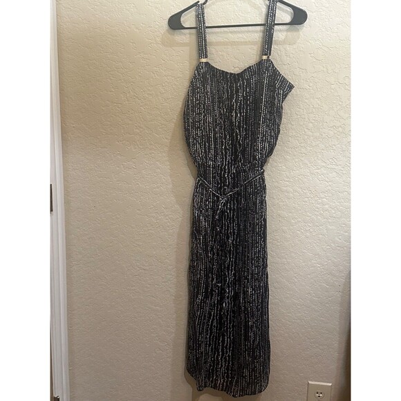White House Black Market Striped Pattern Midi Dress Sz 12 - Picture 1 of 9